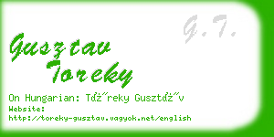 gusztav toreky business card